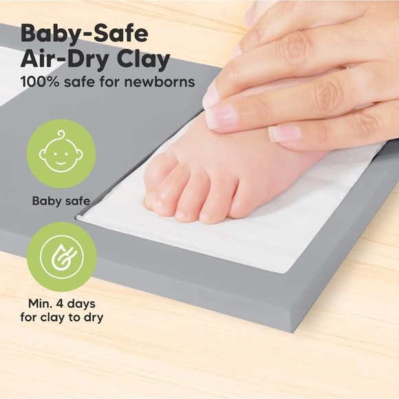 Baby Hand and Footprint Kit, Baby Footprint kit (Cloud Gray) - Picture 6 of 7